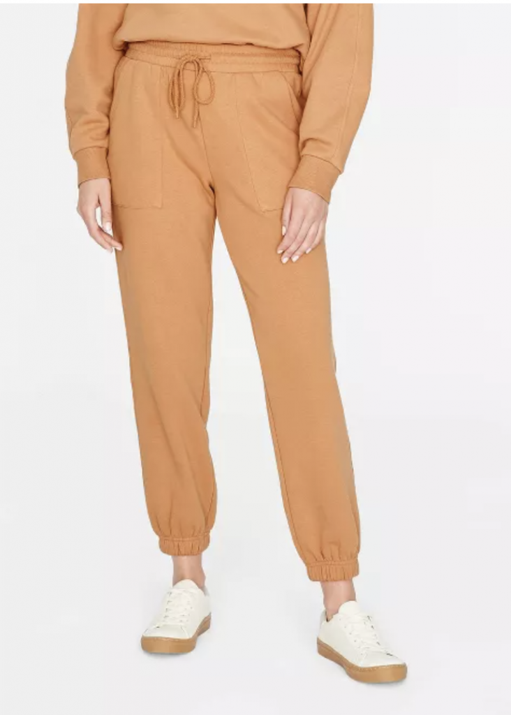 Women's wide-leg solid orange luxury loungewear pants