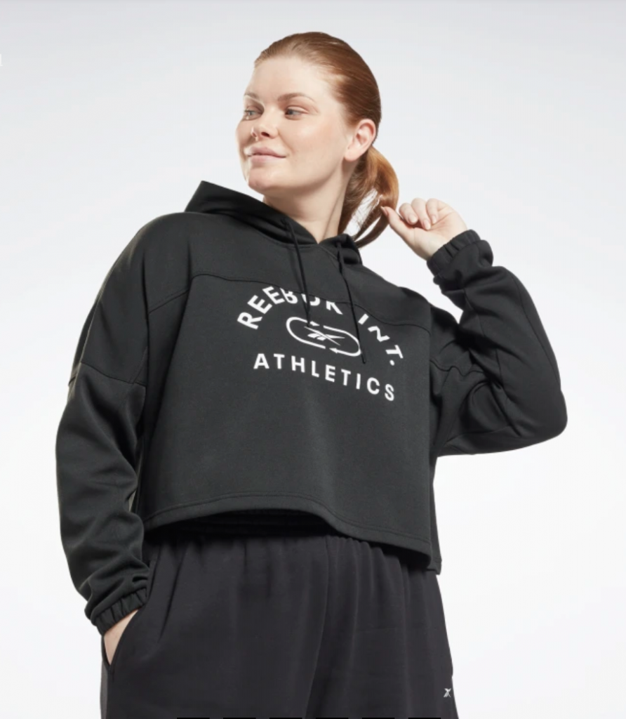 Women's black crop cut luxury loungewear workout sweatshirt