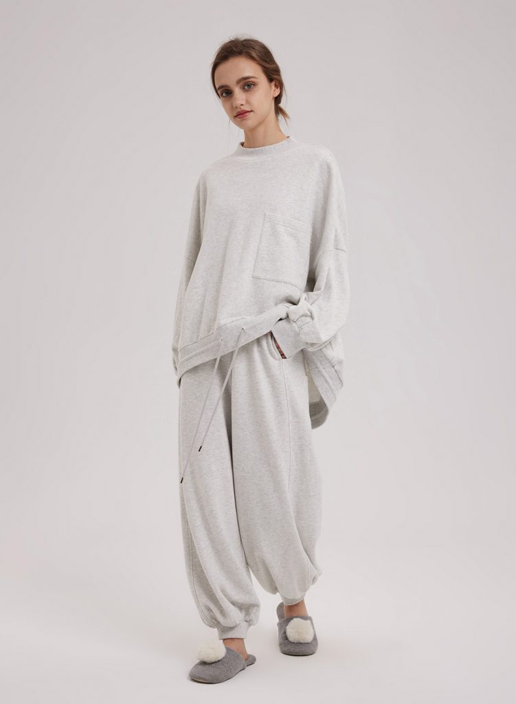 woman in cotton track suit