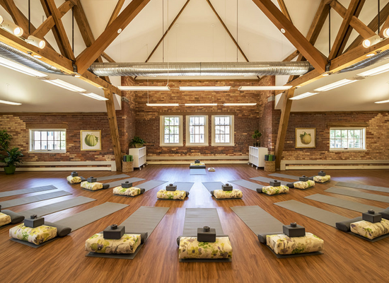 A view inside a yoga studio