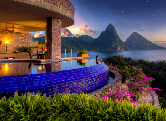 A luxury couples retreat at Jade Mountain