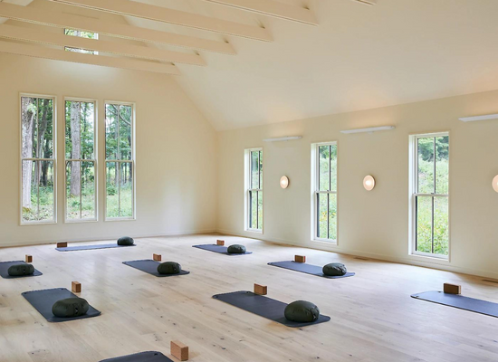 A yoga session at The Barns